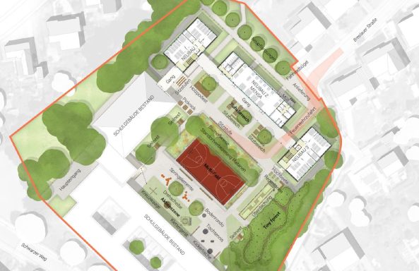 Schulhof Fortuin Gemeinschaftsschule Illingen_Lageplan Vorentwurf