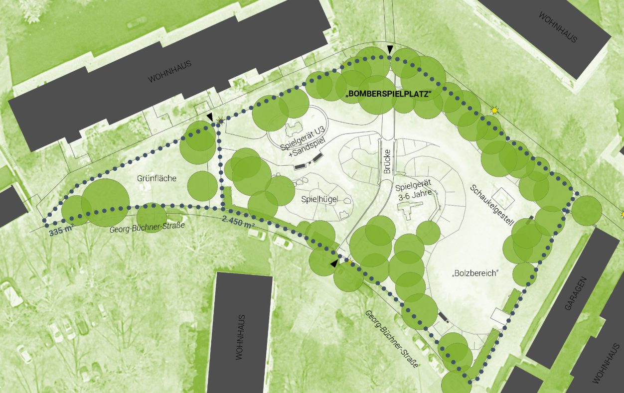 Kinderspielplatz Georg-Büchner-Strasse Lageplan Bestand